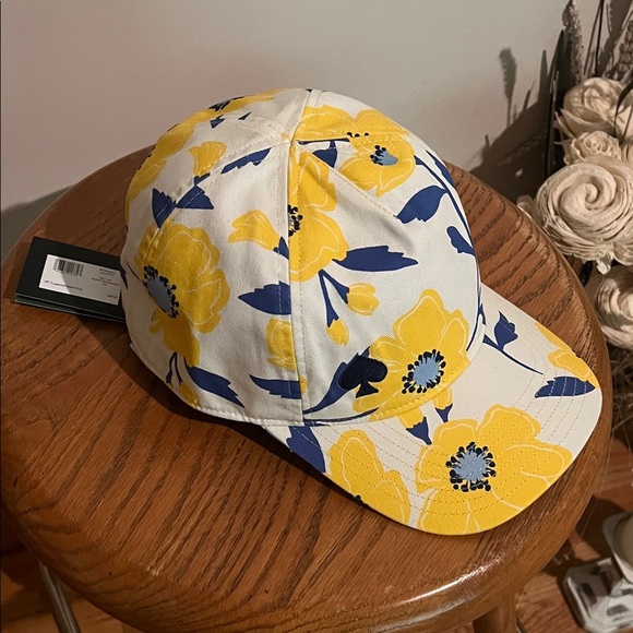 kate spade Accessories - NWT Kate Spade SUNSHINE FLORAL Yellow and Blue Hat retails 68.00